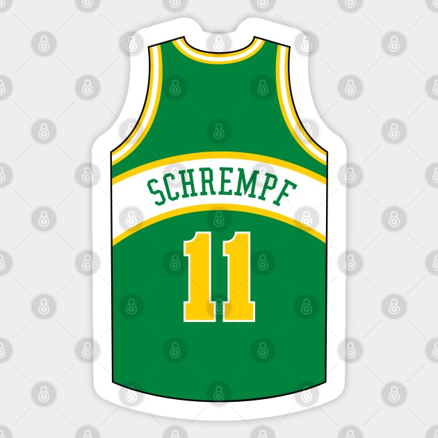 Detlef Schrempf Seattle Supersonics Jersey Qiangy Sticker by qiangdade